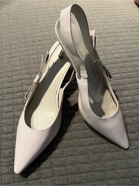 Marc Fisher Pale Pink Patent Slingback Pointed Toe Heels